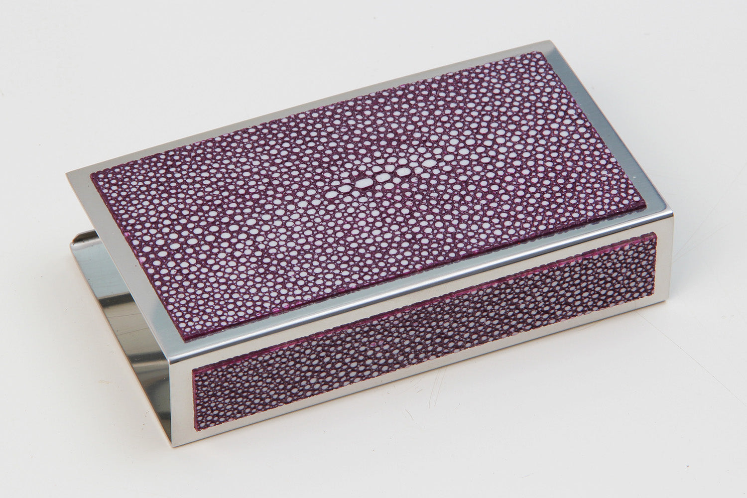 match box holder Purple shagreen matchbox cover