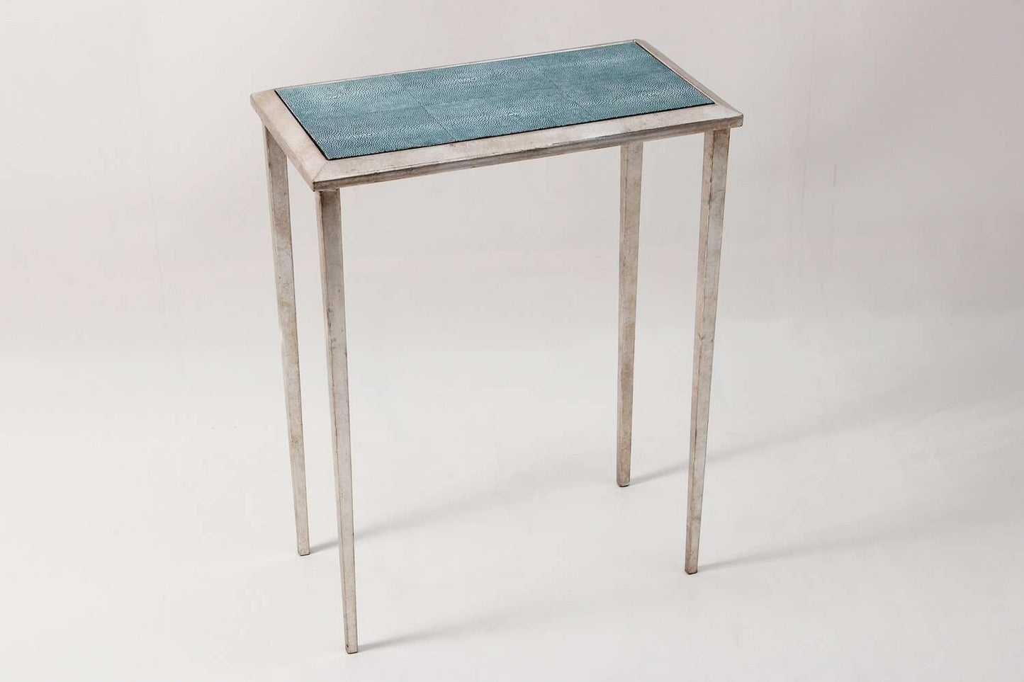 Lamp table Narrow Shagreen lamp table Teal lamp table