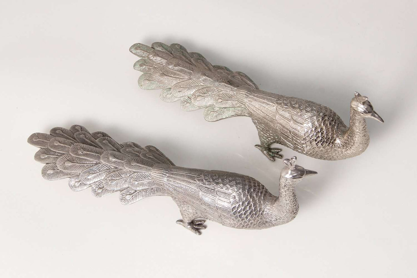 Dining table sculpture silver peacock Dining table sculpture
