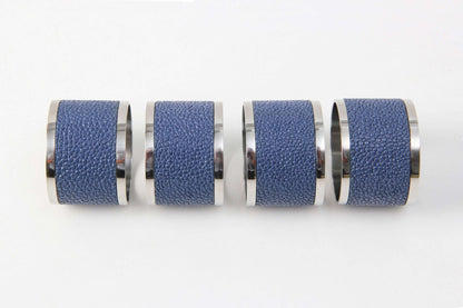 Napkin rings Blue Shagreen napkin rings Present