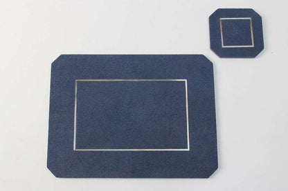 Place mats Set 4 Blue Shagreen Placemats