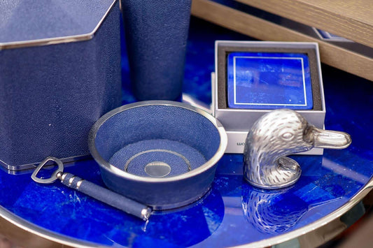 wine coaster chic Blue Shagreen wine coaster