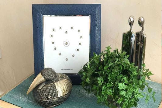 Faux shagreen photo frame luxury Christmas Birthday gift present
