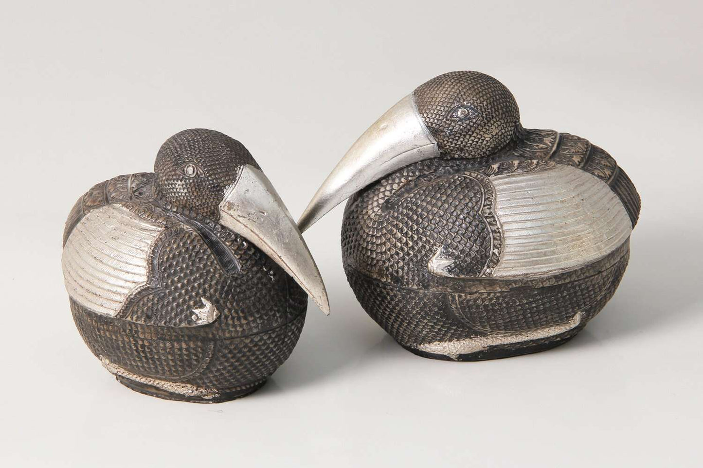 Silver bird sculptures Wedding birthday gift present