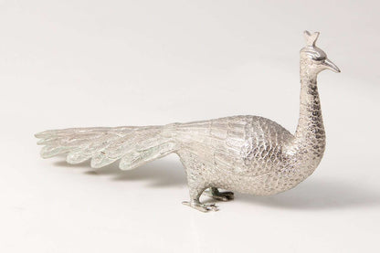 silver peacock dining table ornament
