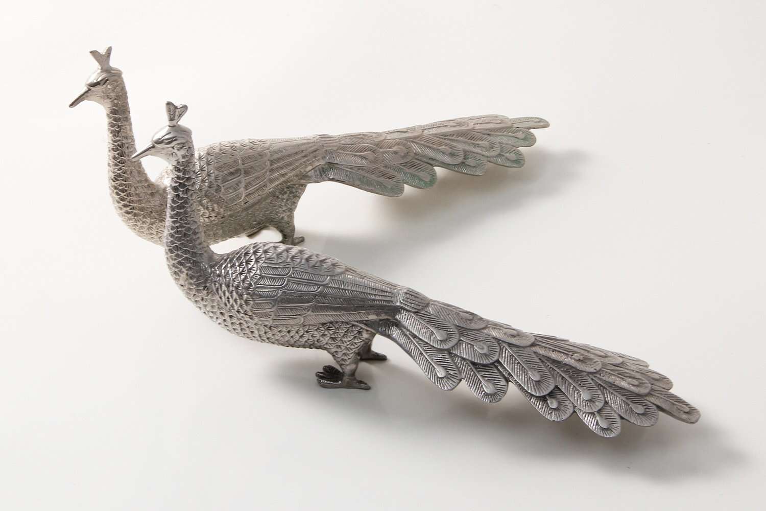 silver peacock table ornament table sculpture