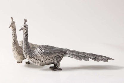 Dining table ornament silver peacock table ornament