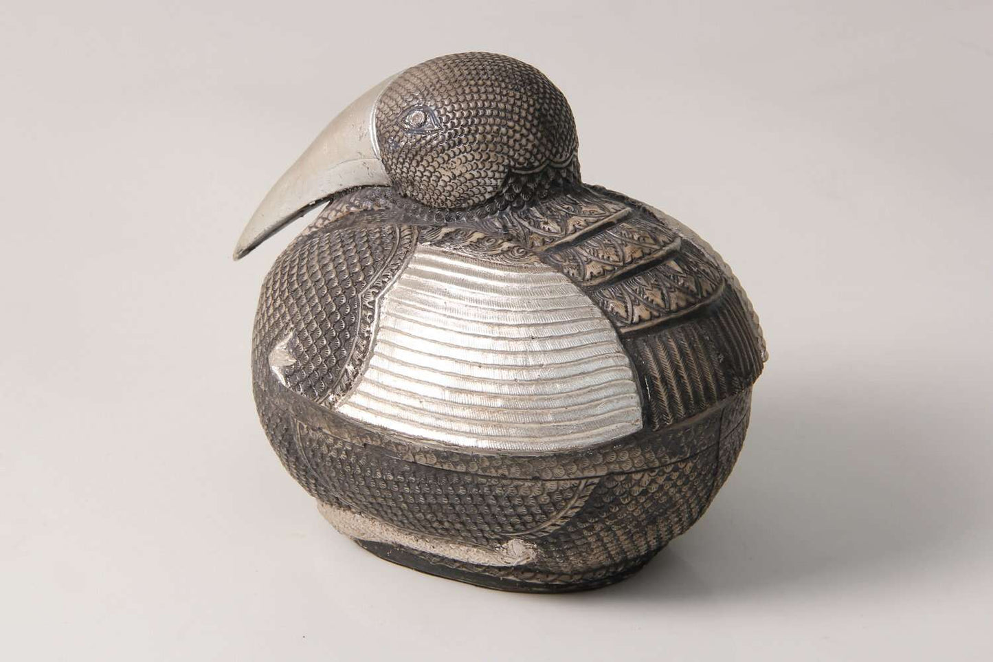 Bird sculpture silver pelican sculpture