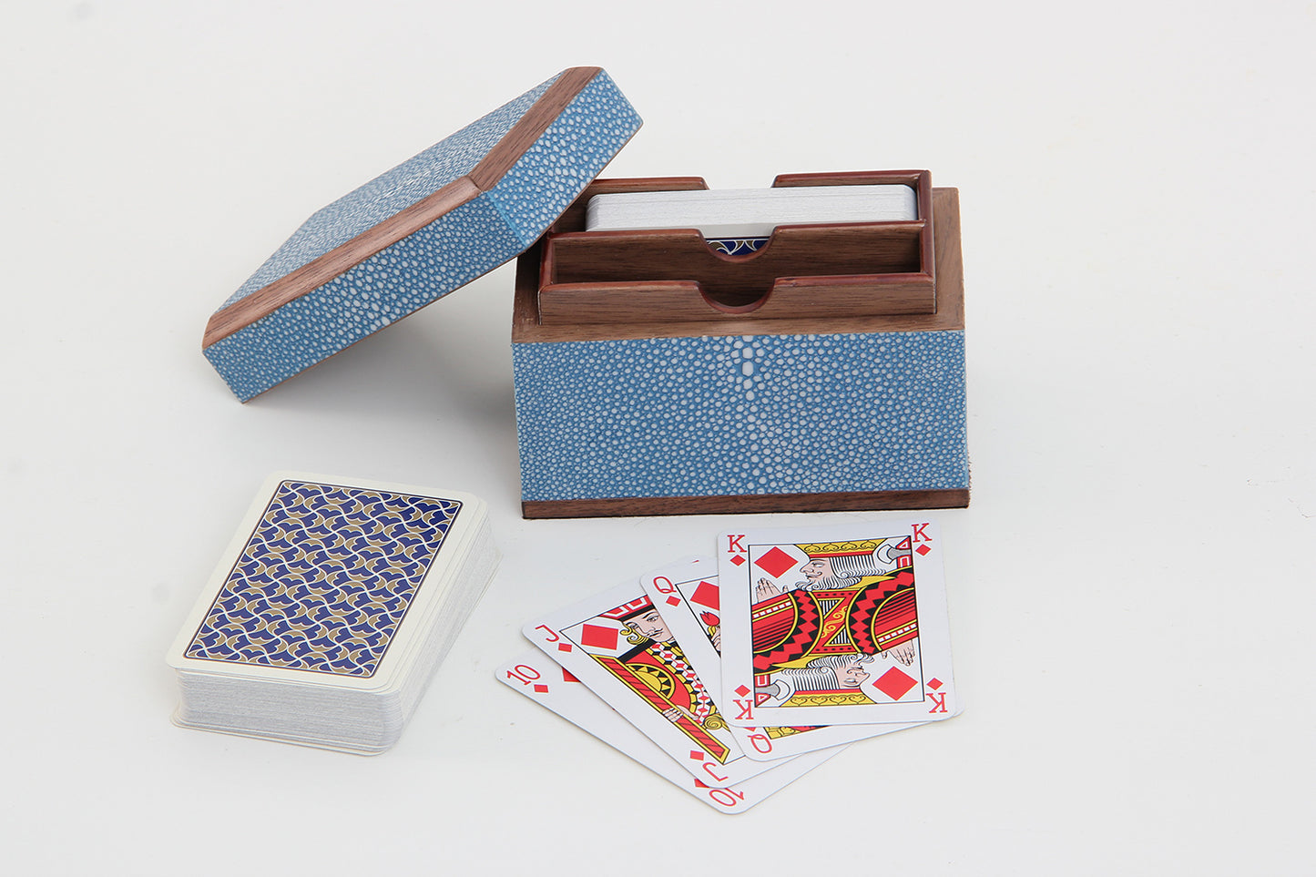 Playing card box Forwood Design blue shagreen