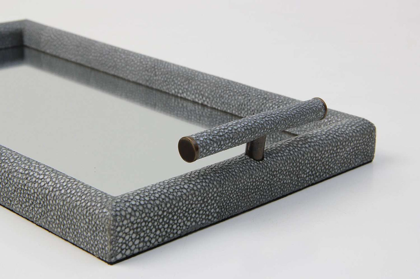 Vanity tray Forwood Design green shagreen trinket tray