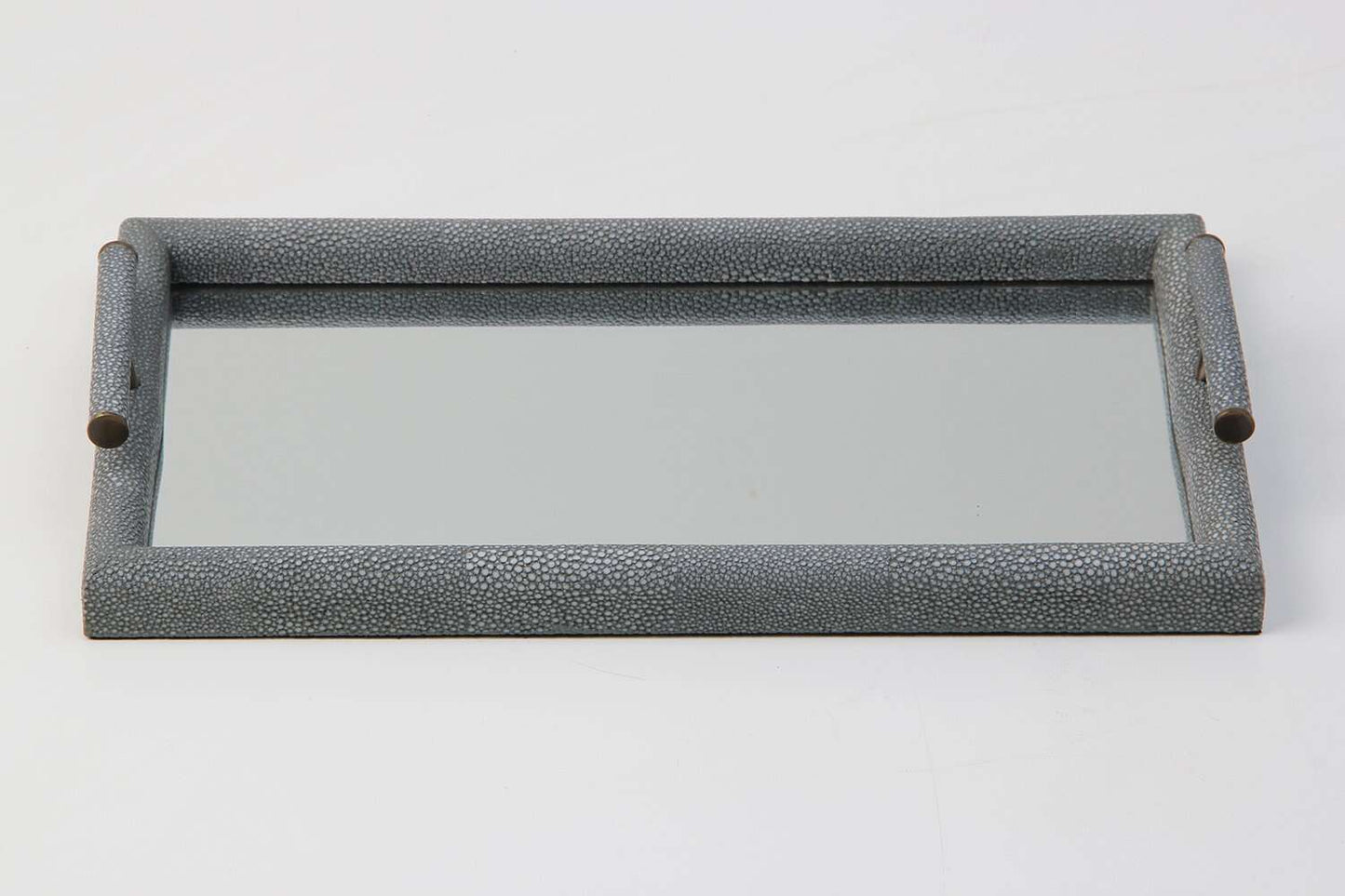 Trinket tray vanity tray green shagreen mirrored trinket tray