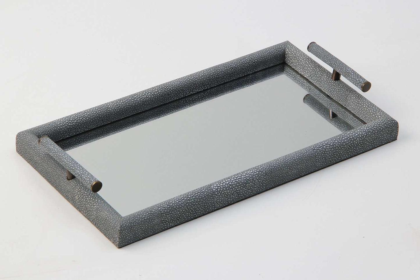 Trinket tray mirrored tray green shagreen trinket tray