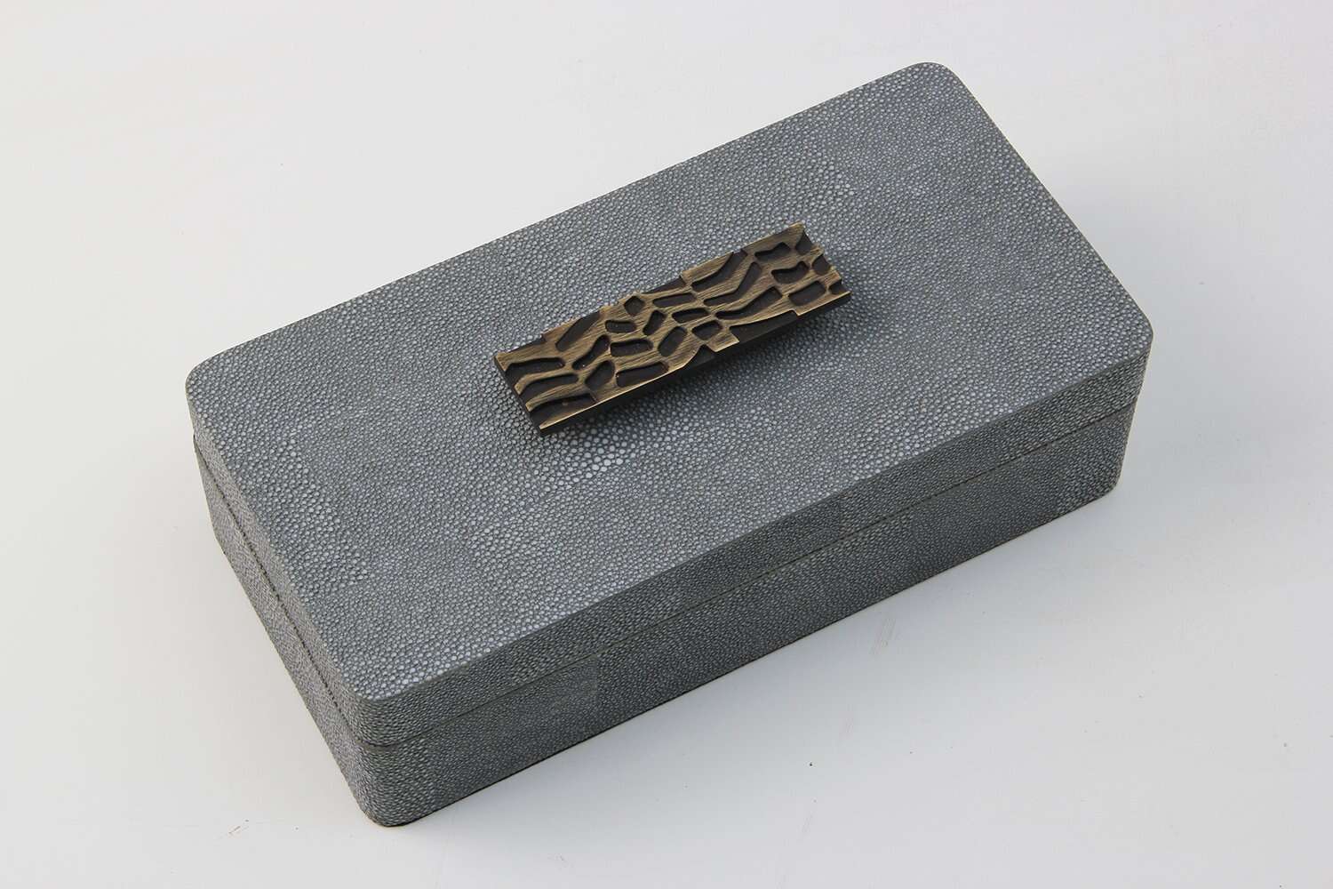 Remote box chic green shagreen remote box