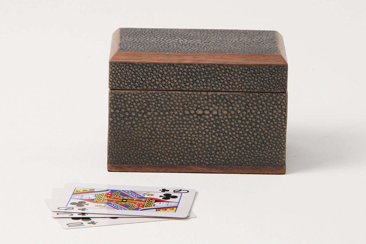  playing card box brown shagreen playing card box