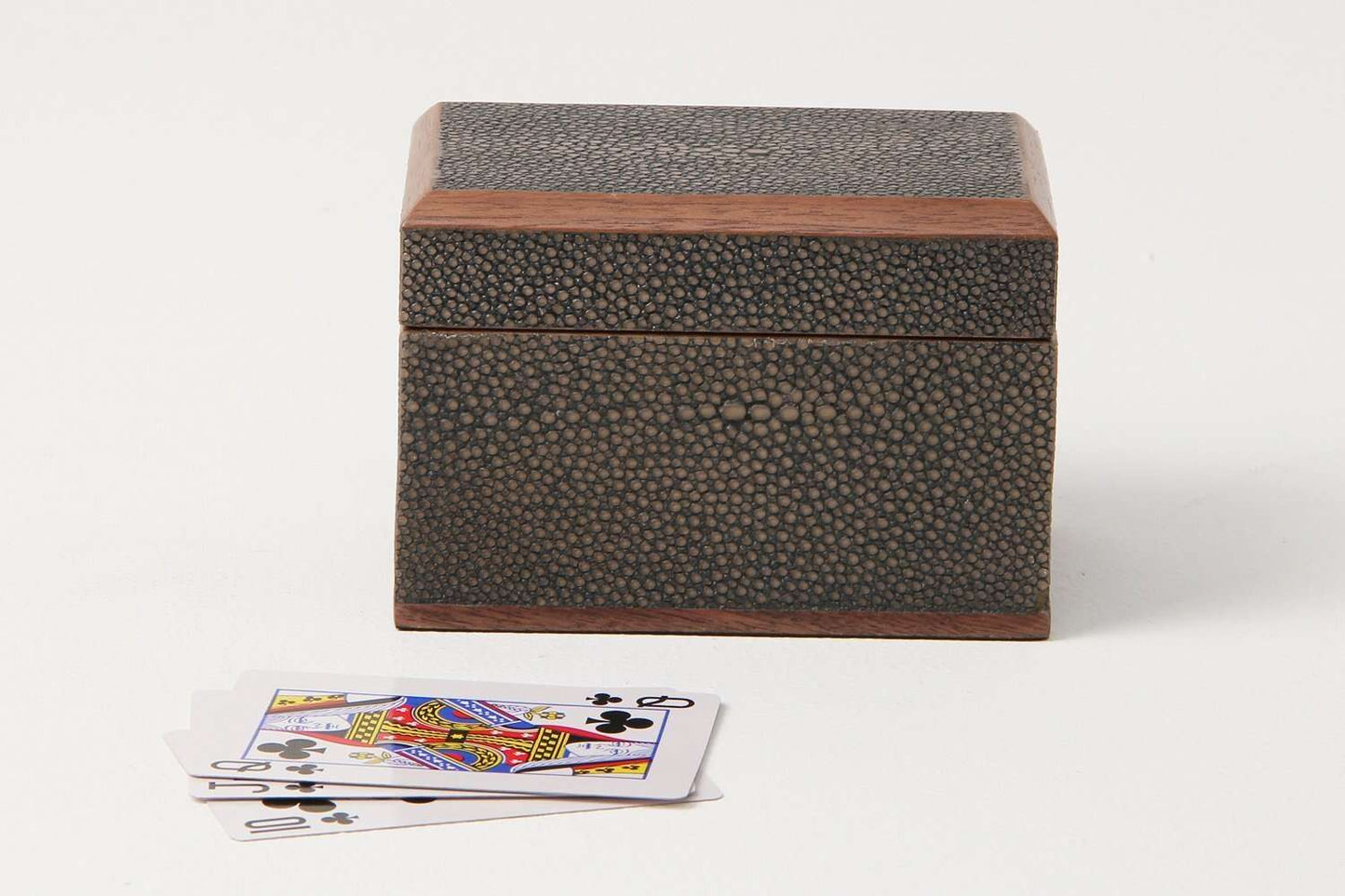 playing card box brown shagreen playing card box