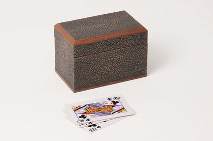  playing card box chic brown shagreen playing card box