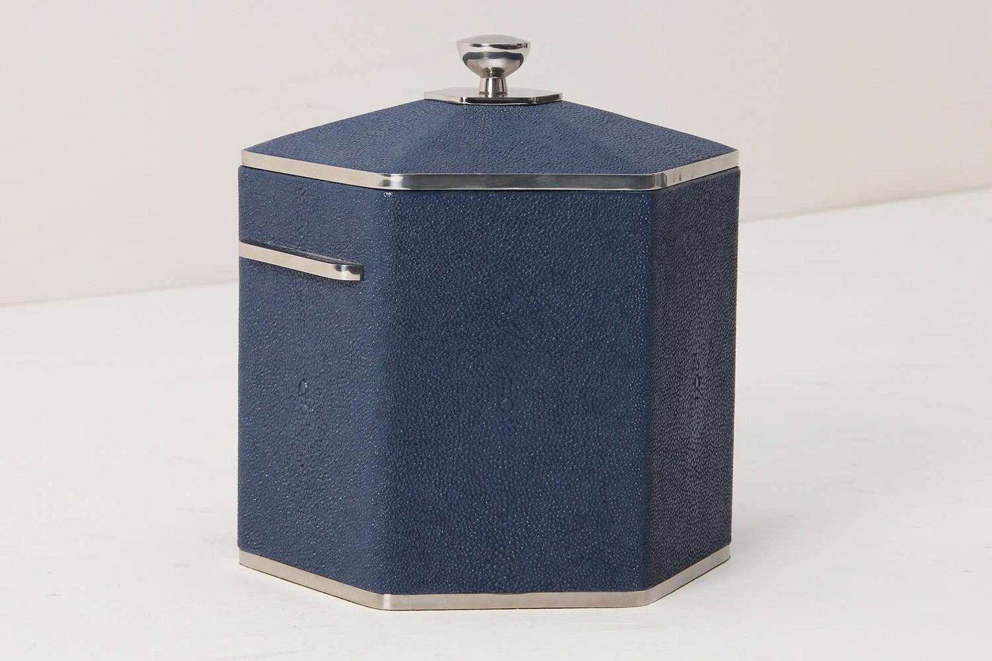 Ice bucket Blue shagreen ice bucket barware