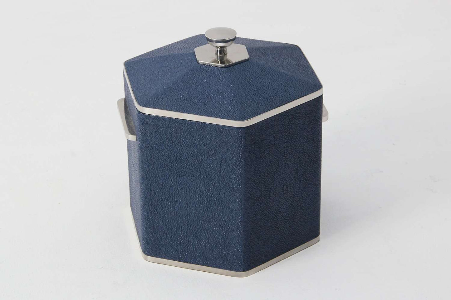 Ice bucket unique Blue shagreen ice bucket