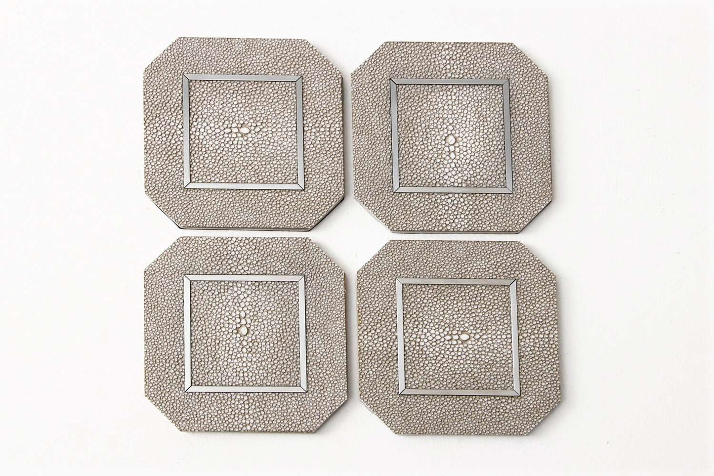 Coasters Set 4 chic taupe shagreen coasters