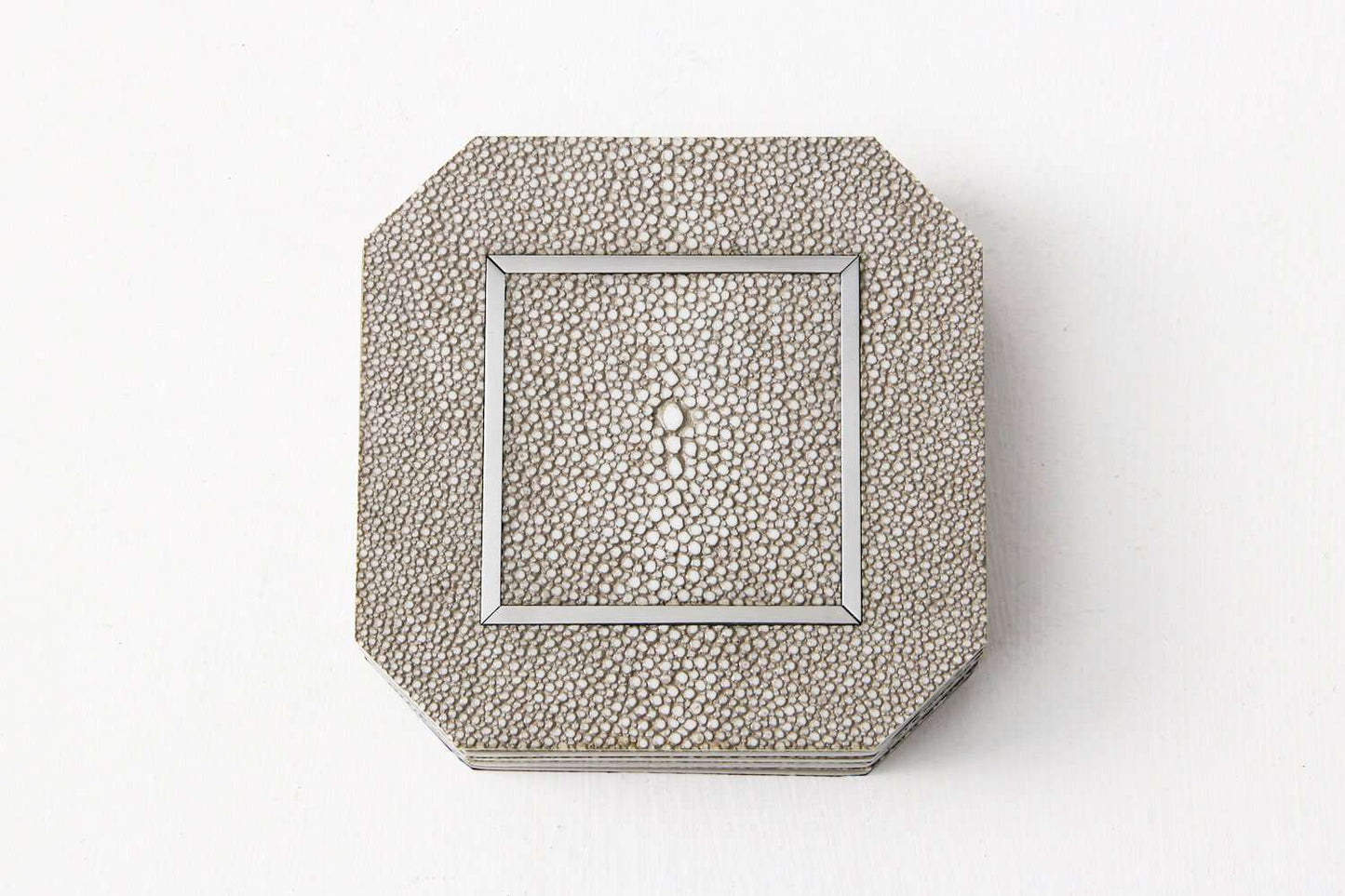 Coasters Set 4 taupe shagreen coasters gift