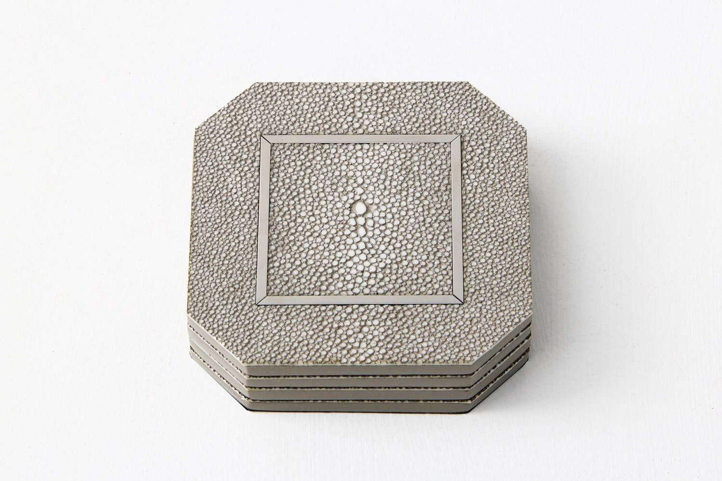 Coasters Set 4 gorgeous taupe shagreen coasters