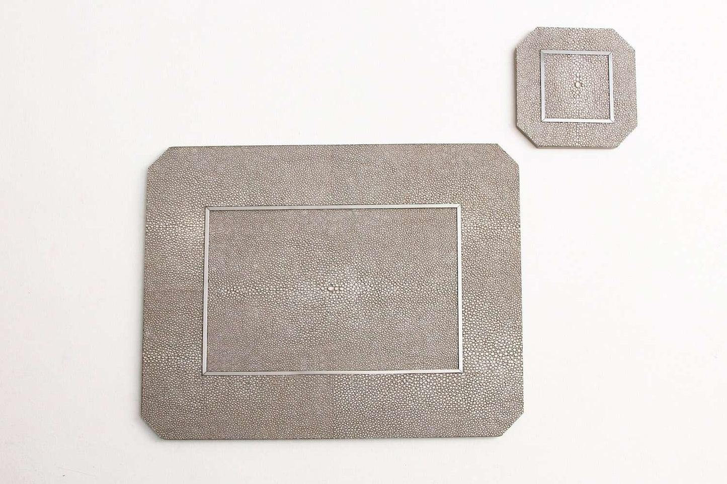 Coasters Set 4 Forwood Design taupe shagreen coasters