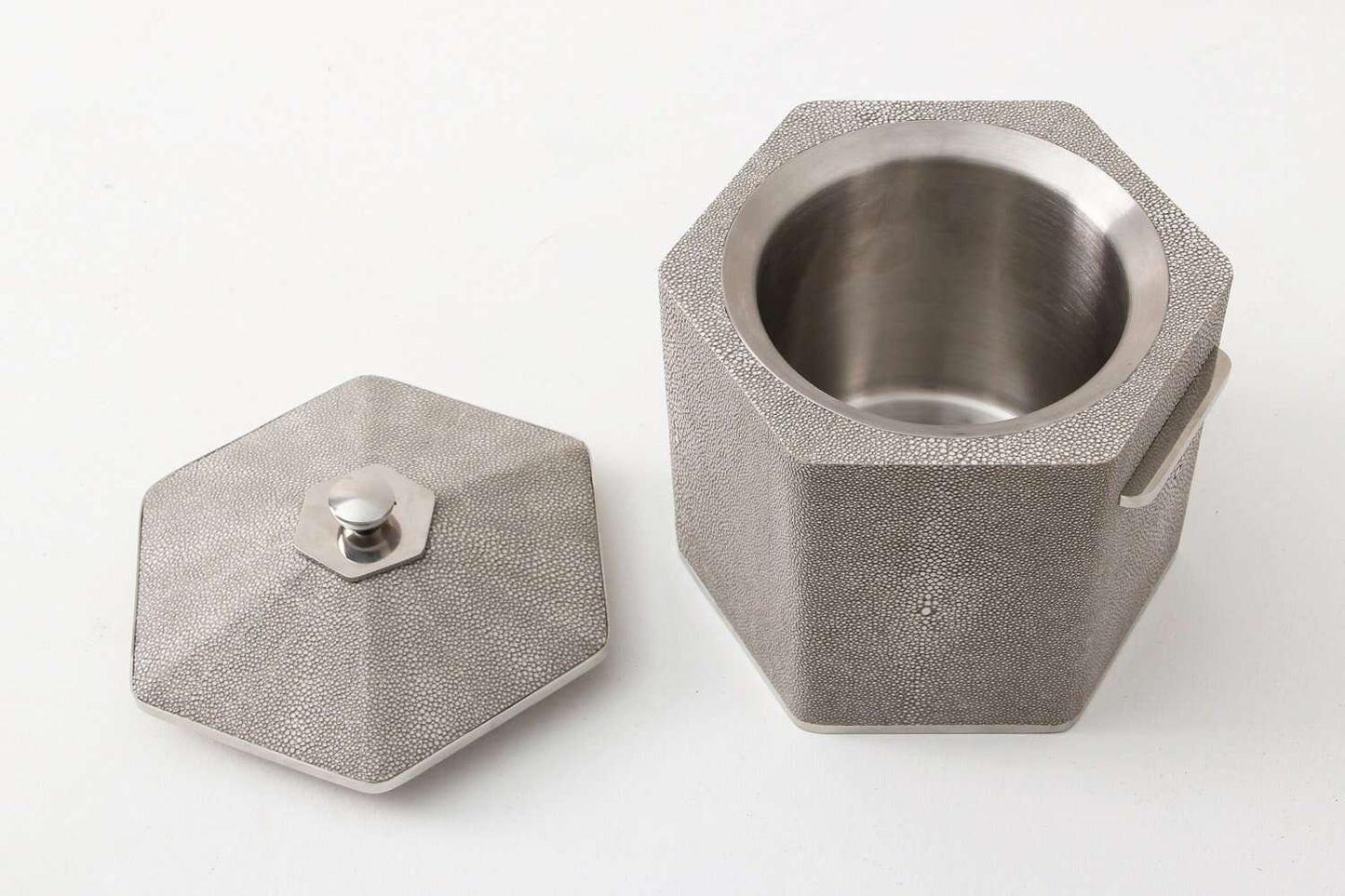ice bucket chic Taupe shagreen ice bucket