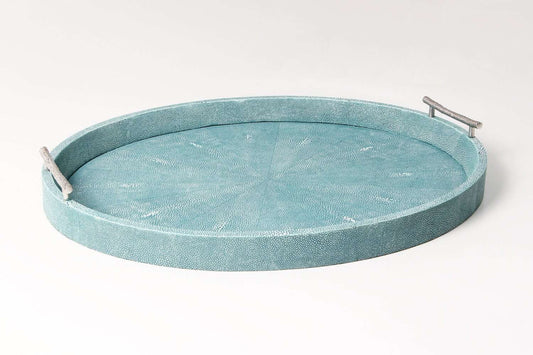 Serving tray unique Forwood Design teal shagreen drinks tray