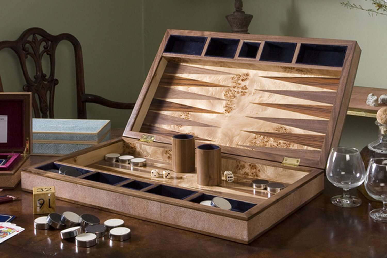 Backgammon board faux Leather Backgammon board
