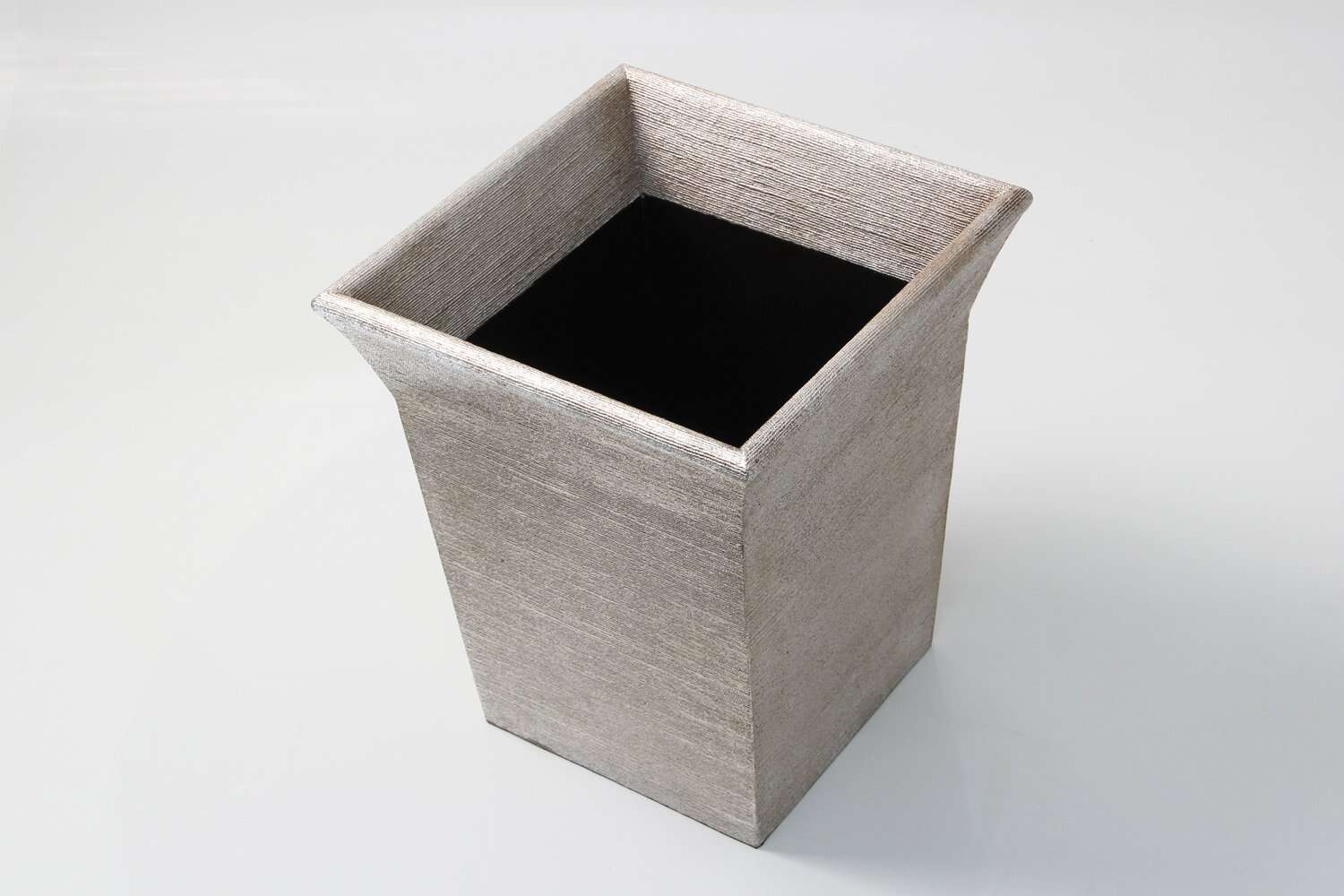 Waste paper bin luxury silver silk waste paper bin