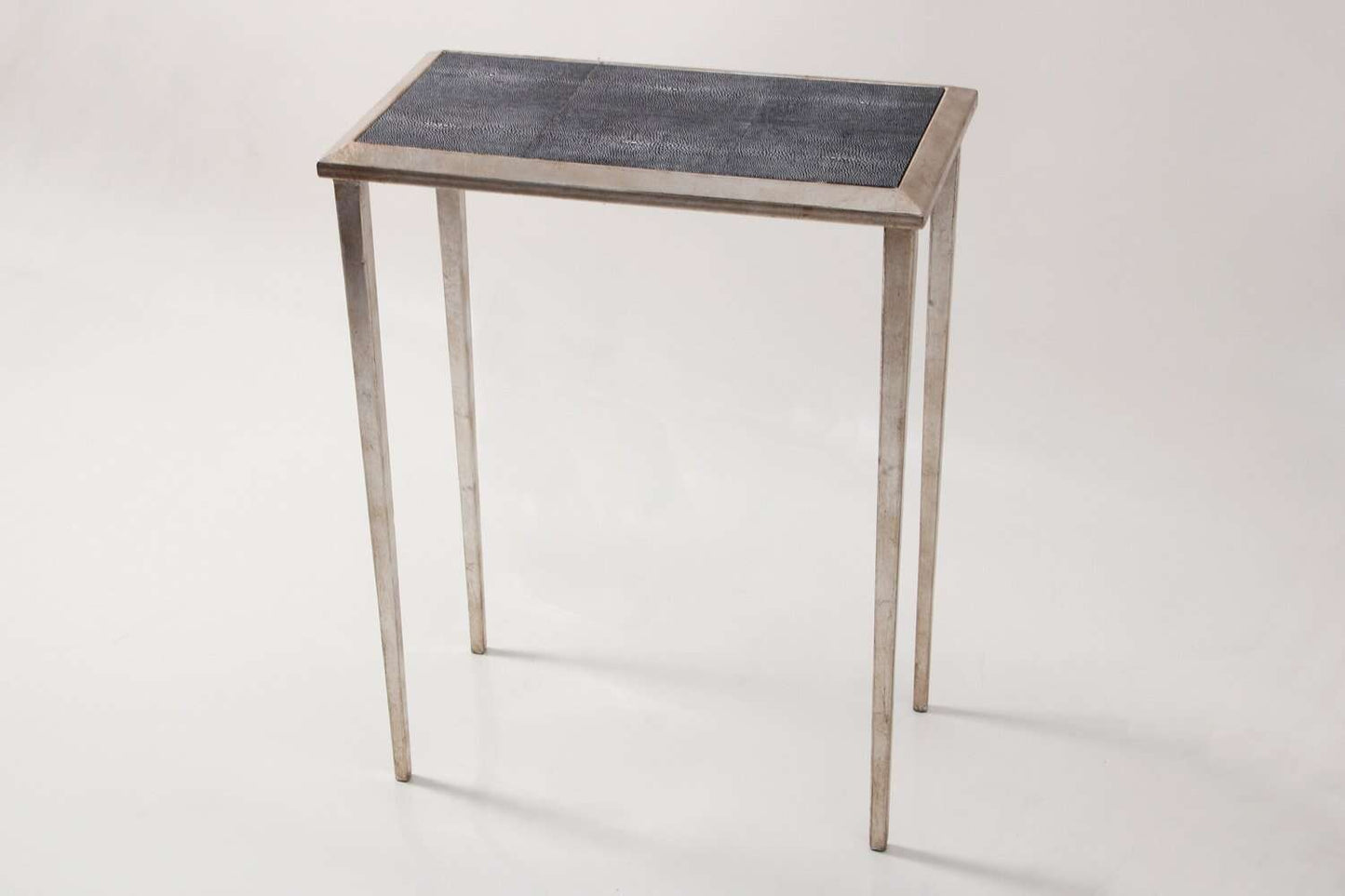 narrow side table grey shagreen small occasional table