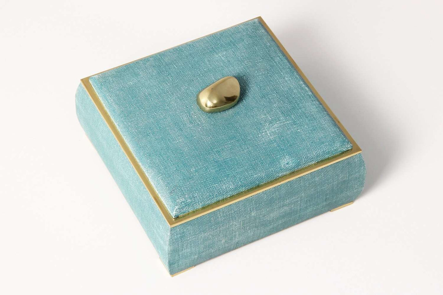 Sophie Box in Teal Linen