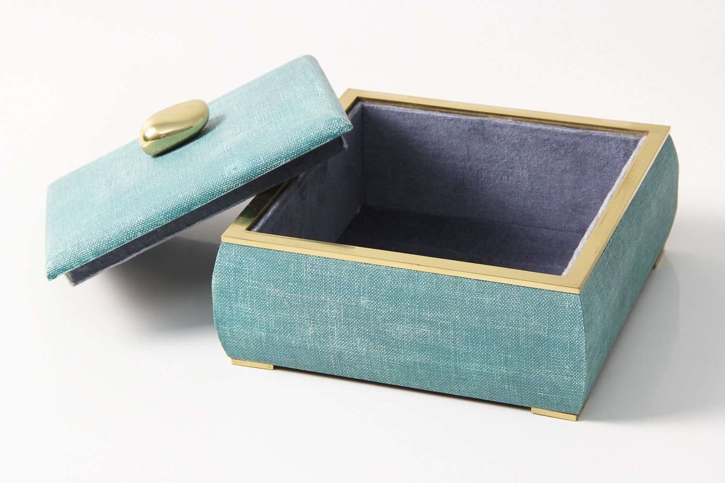 Sophie Box in Teal Linen