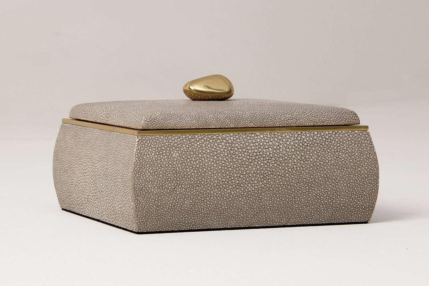 trinket box Jewelry box unique taupe Shagreen box