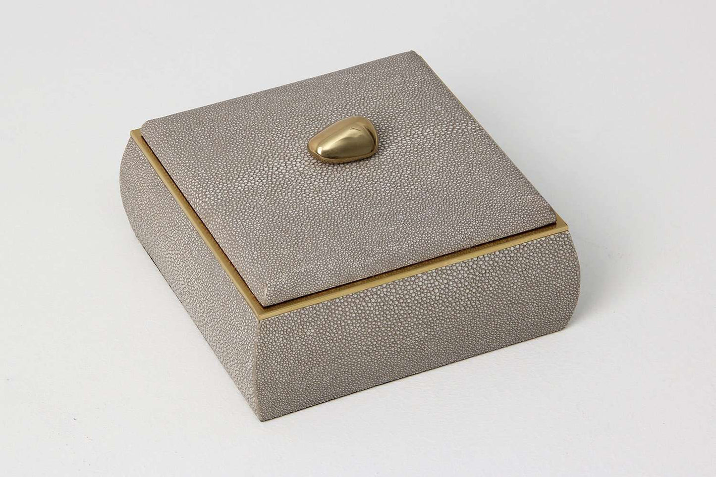 trinket box Jewelry box taupe Shagreen box