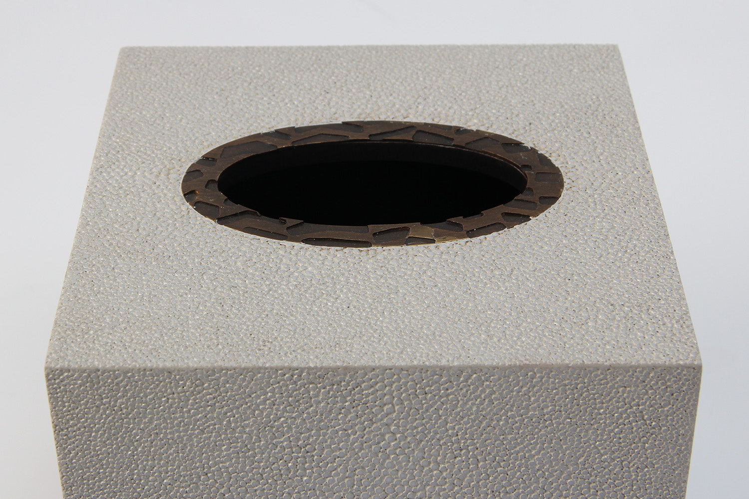 Tissue box chic white shagreen tissue box