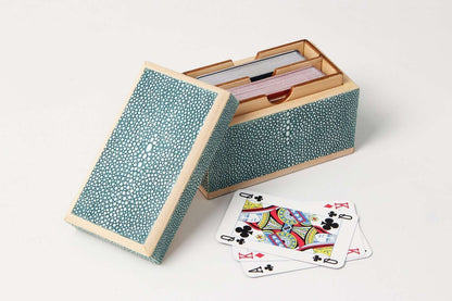 playing card box madern teal shagreen playing card box