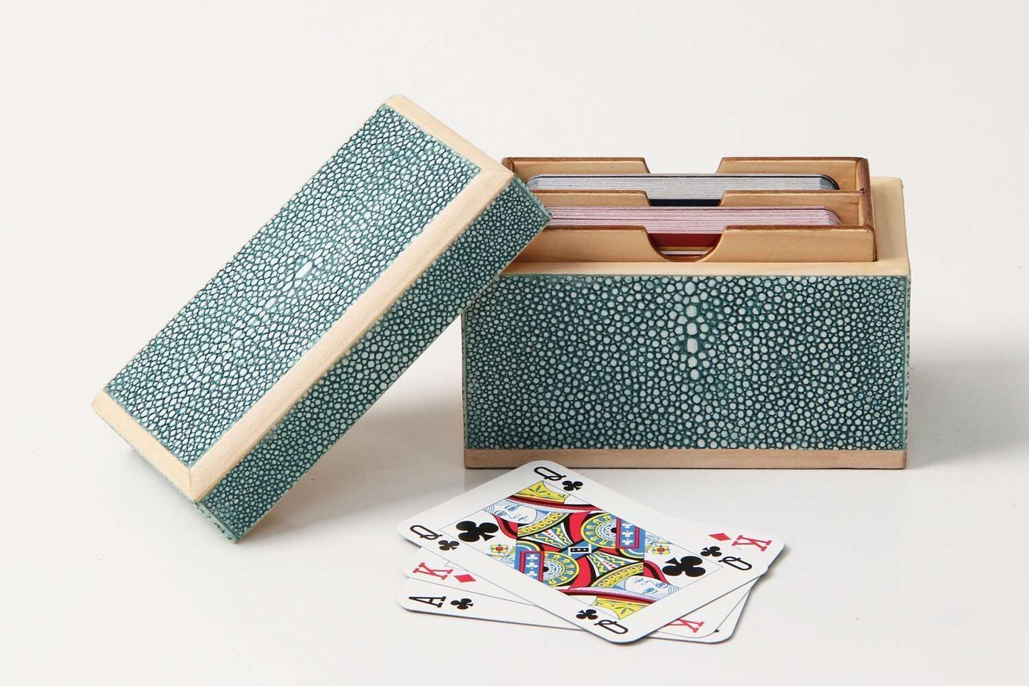 Playing Card Box in Teal Shagreen