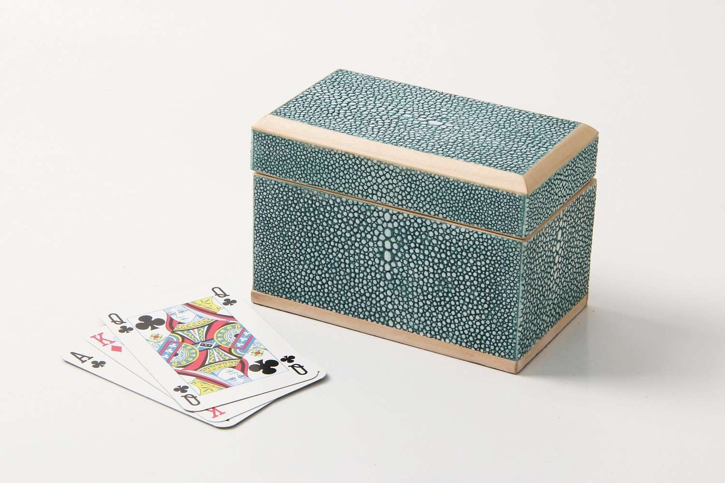 playing card box chic teal shagreen playing card box