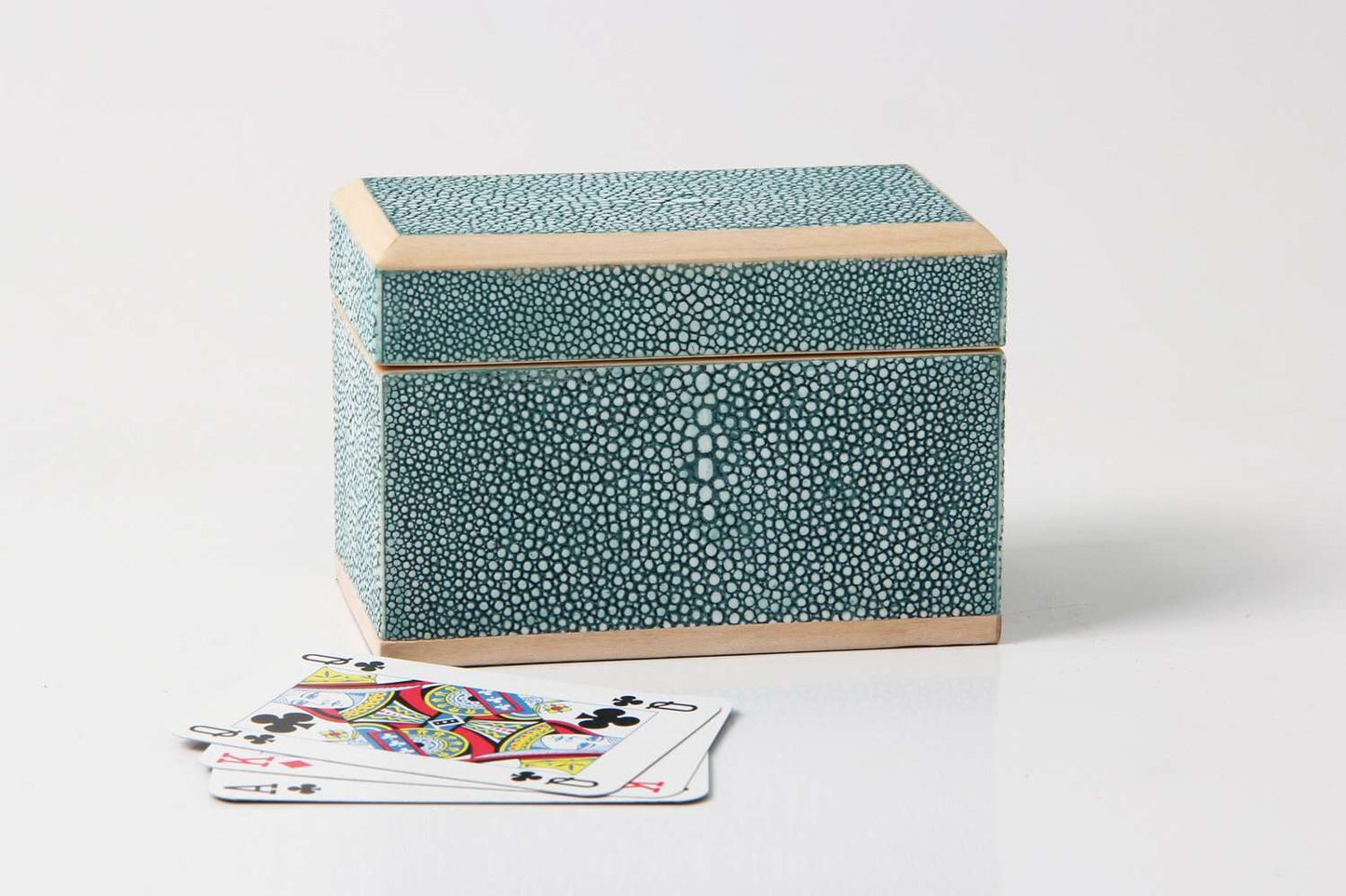  playing card box unique teal shagreen playing card box