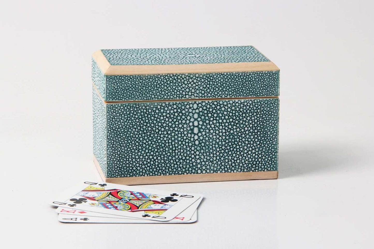 Playing Card Box in Teal Shagreen