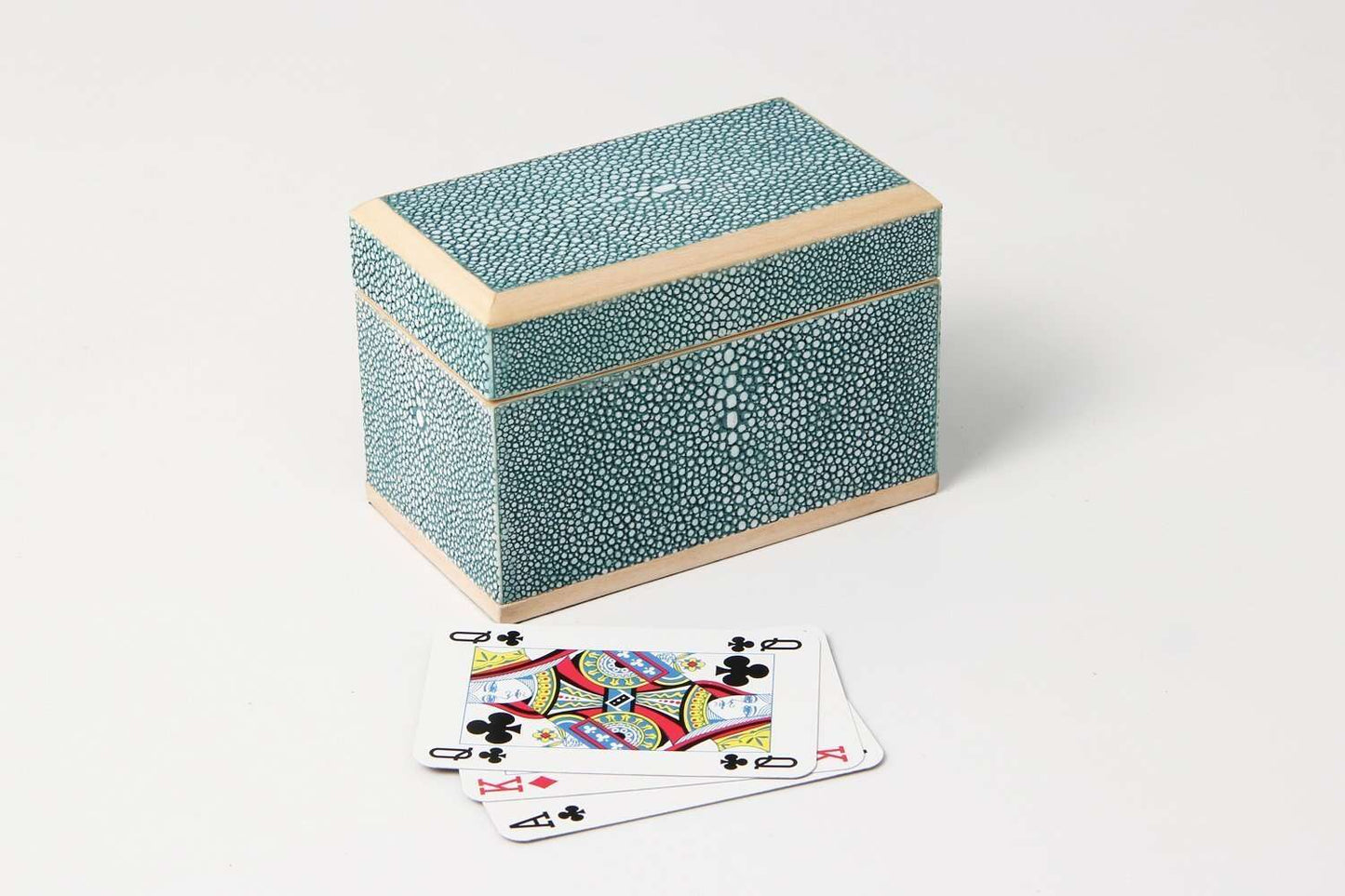  playing card box chic teal shagreen playing card box