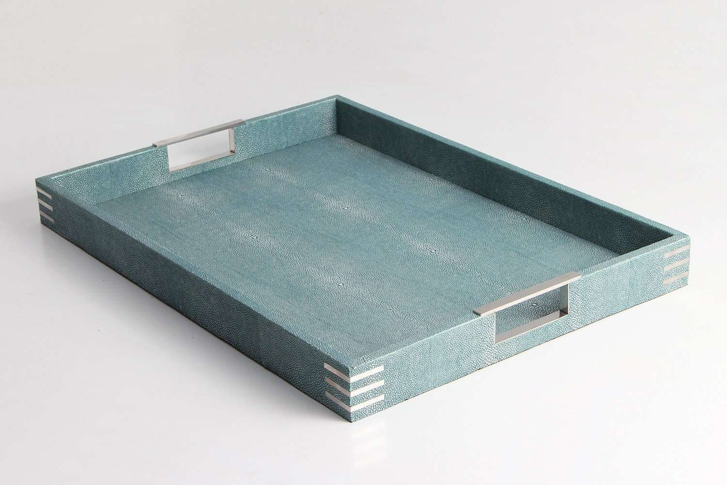 Teal drinks tray Shagreen cocktail tray