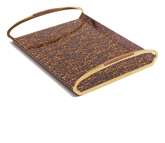 Tortoise shell serving tray drinks tray