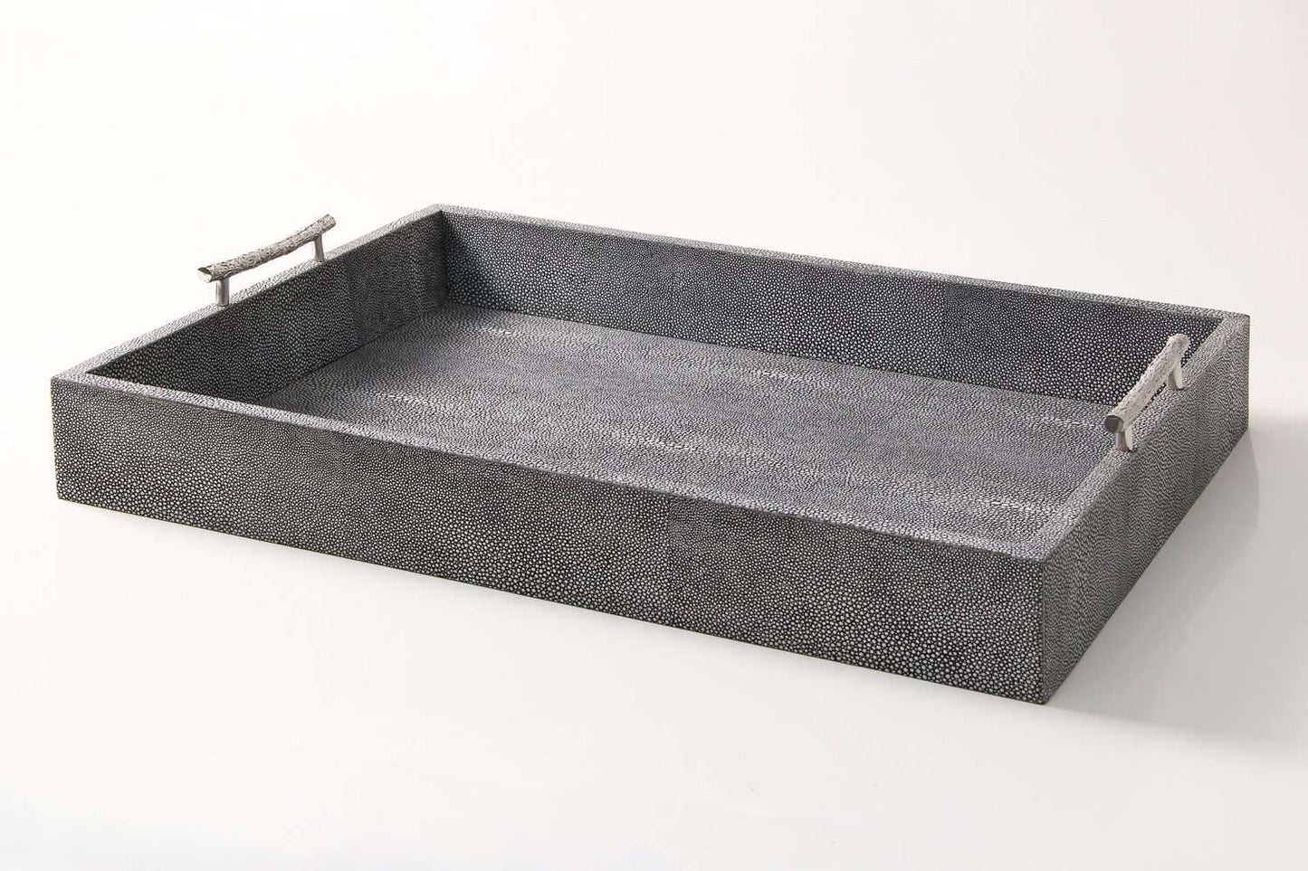 Serving tray chic grey shagreen serving tray