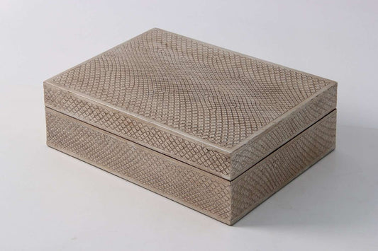 Silver boa jewelry box with mirror gift for her