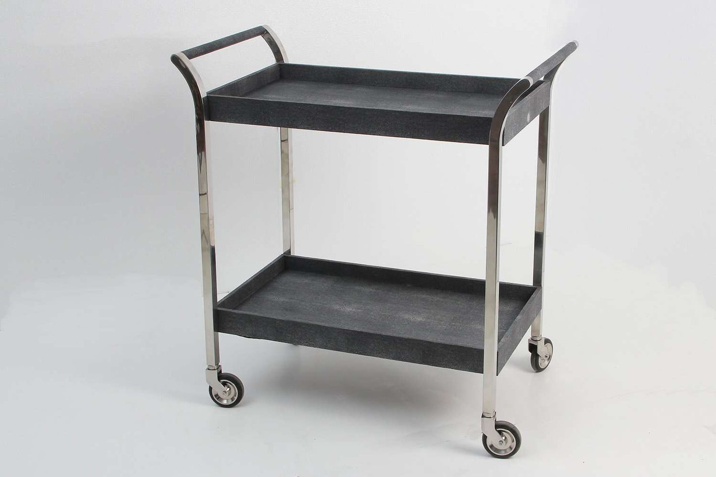 The Woodstock Drinks Trolley in Charcoal Shagreen