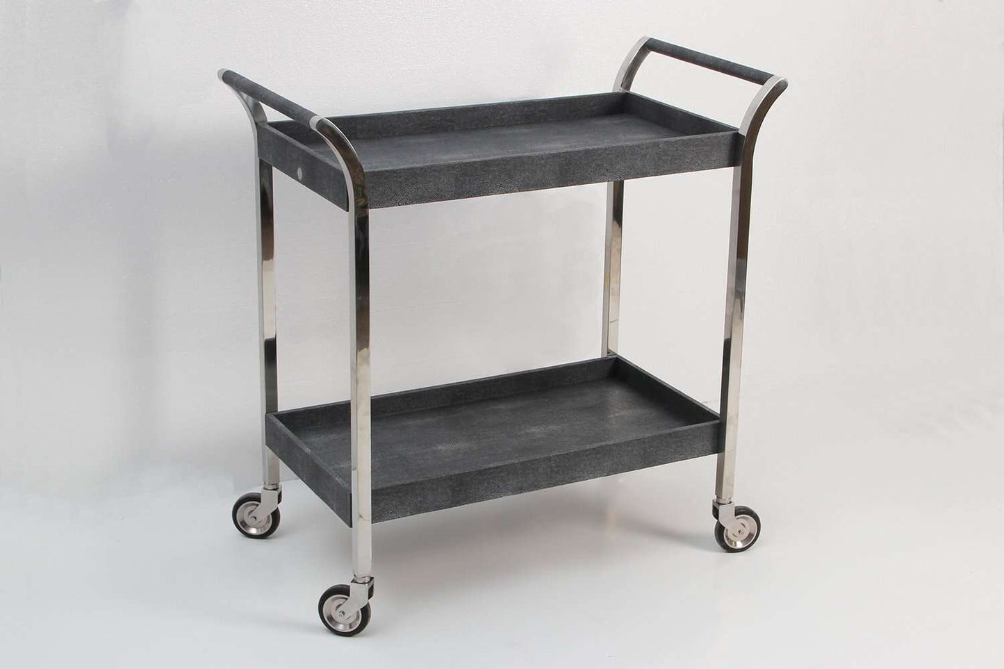 The Woodstock Drinks Trolley in Charcoal Shagreen