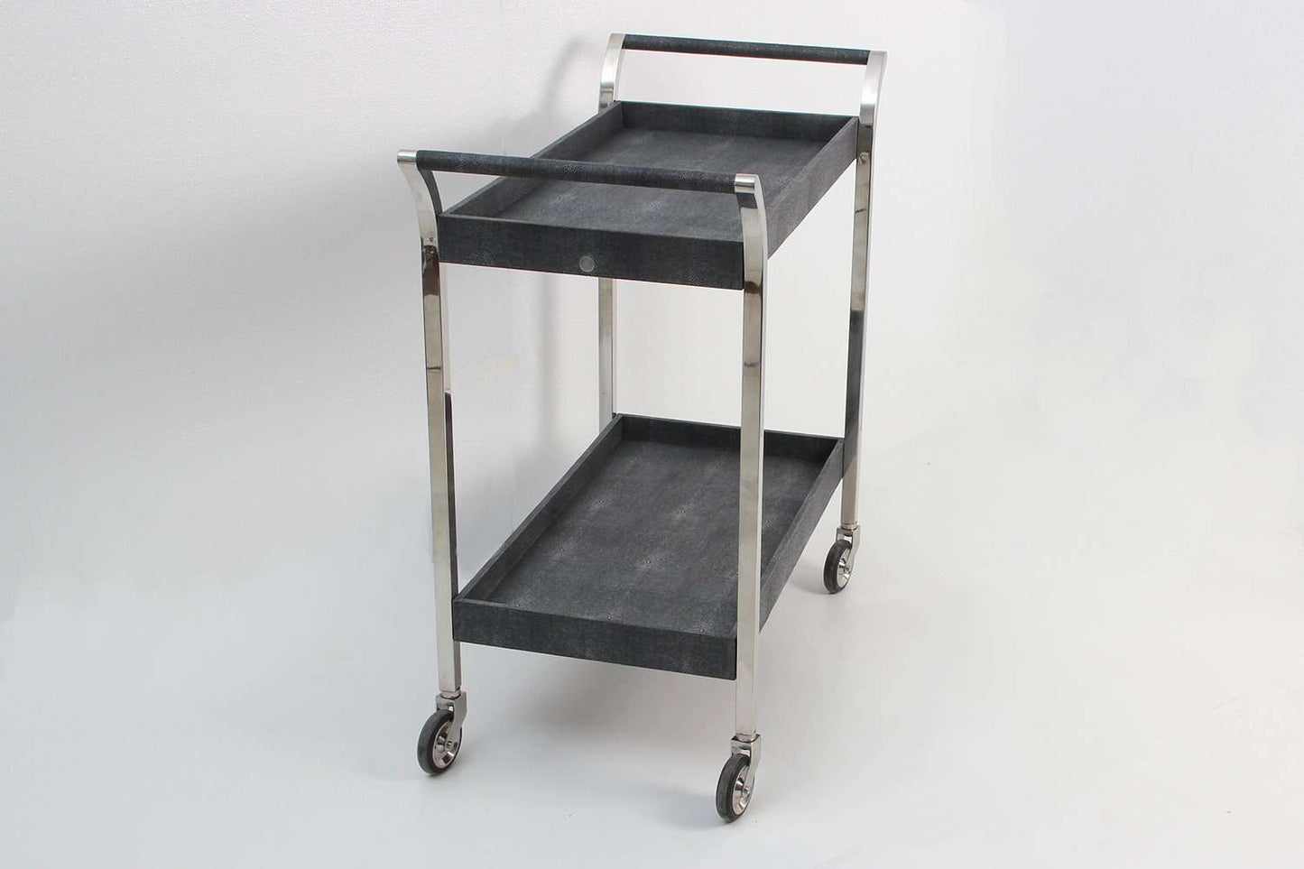 The Woodstock Drinks Trolley in Charcoal Shagreen