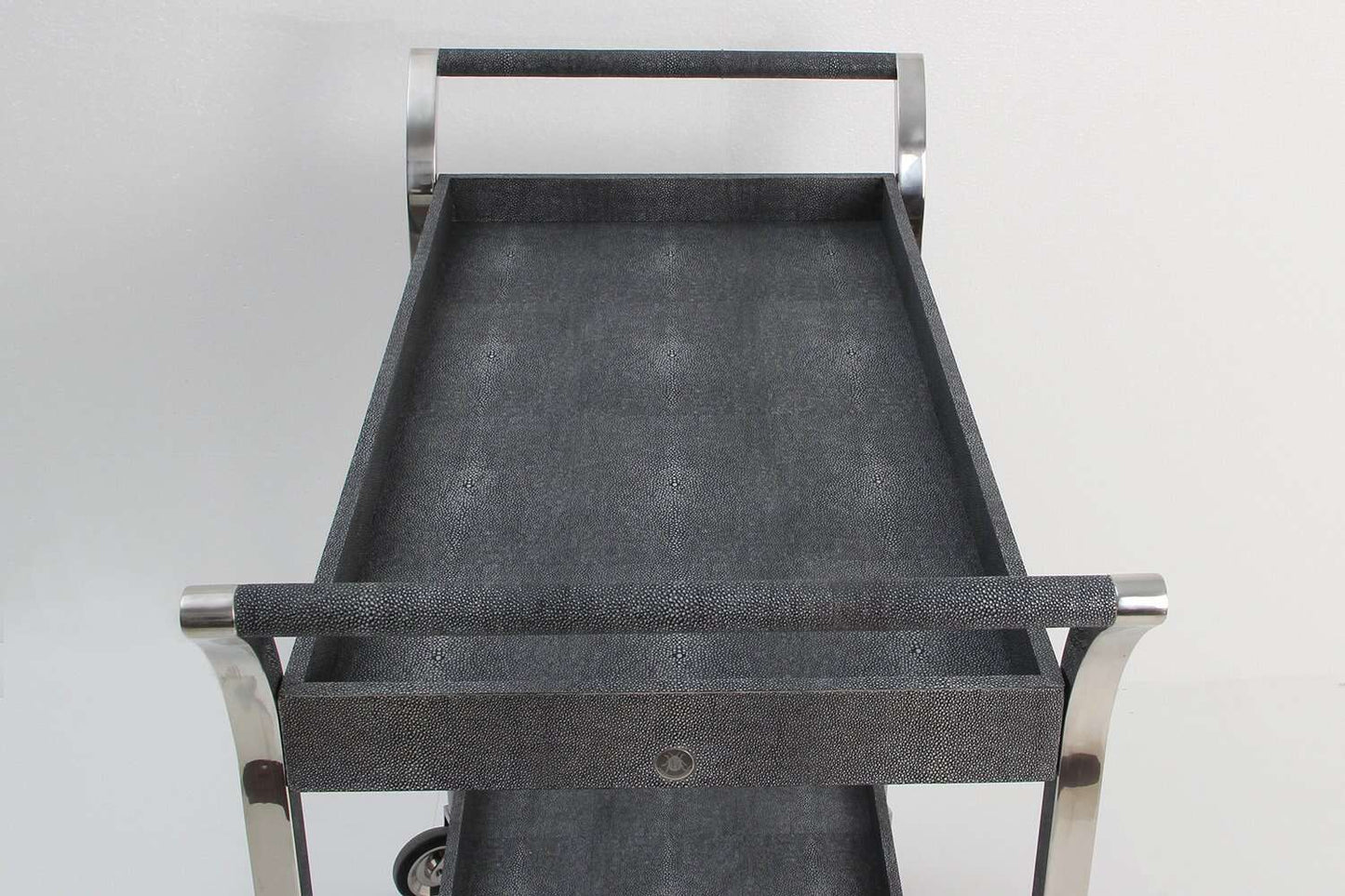 The Woodstock Drinks Trolley in Charcoal Shagreen